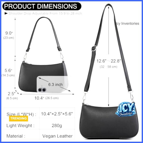 Faux Leather Canvas Shoulder Bag with Removable Straps Crossbody Clutch